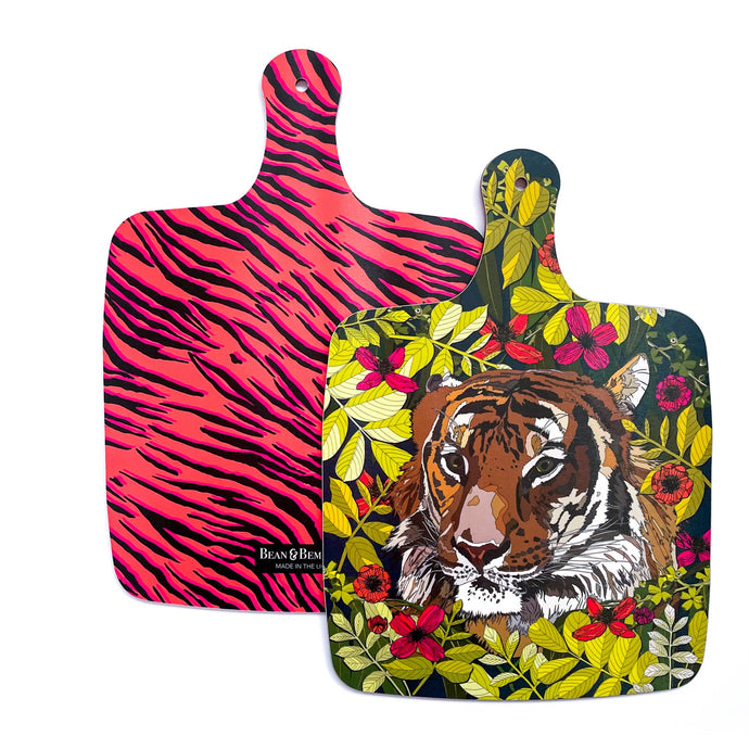 Double Sided Large Melamine Wild Cat Tiger Animal Print Cheese Board