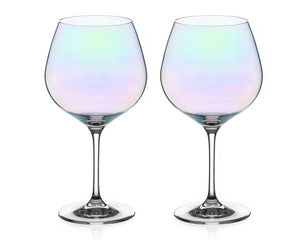 Set of 2 White Lustre Gin Glasses