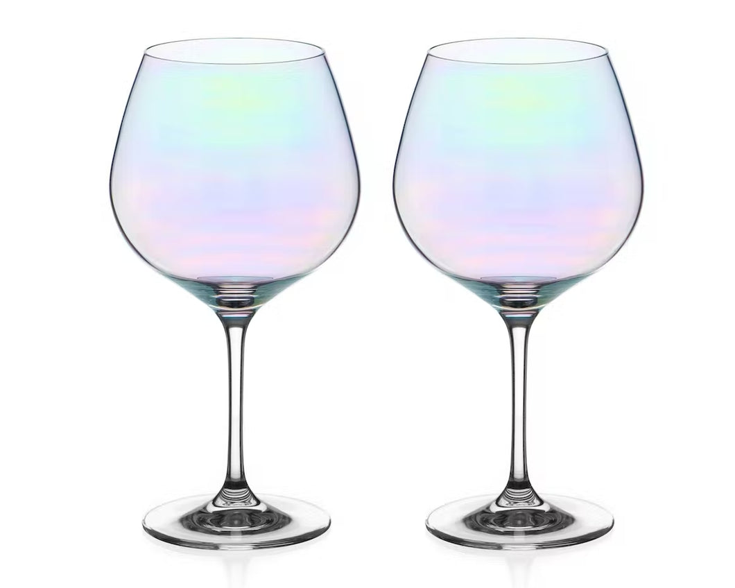 Set of 2 White Lustre Gin Glasses